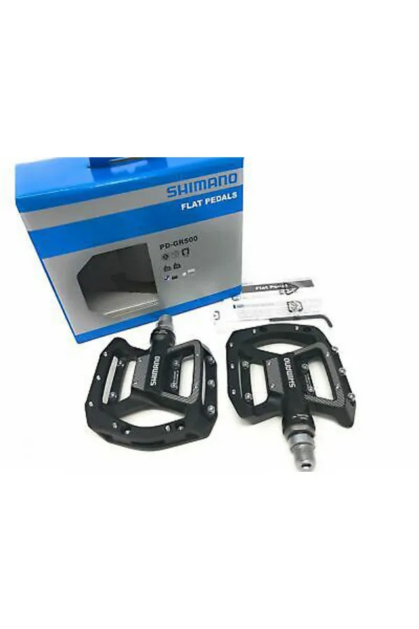 PEDALE SHIMANO PD-GR500, FLAT, W/O REFLECTOR, BLACK, IND.PACK 